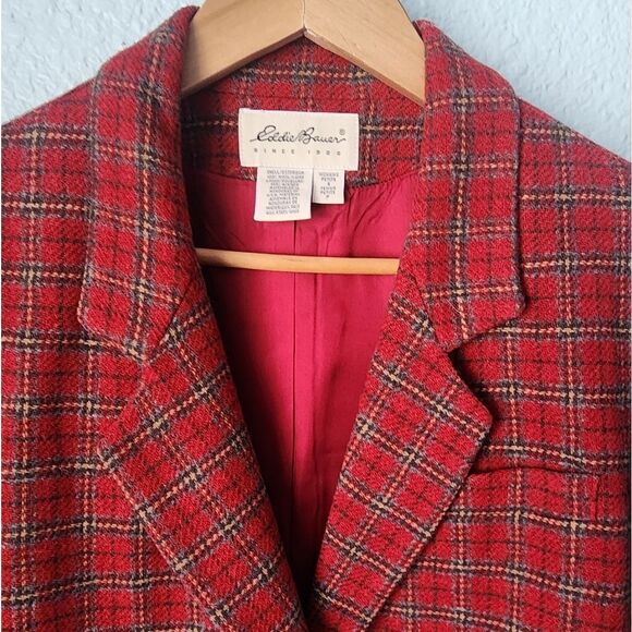 Eddie Bauer plaid wool petite blazer sport jacket new without tags - Picture 11 of 12